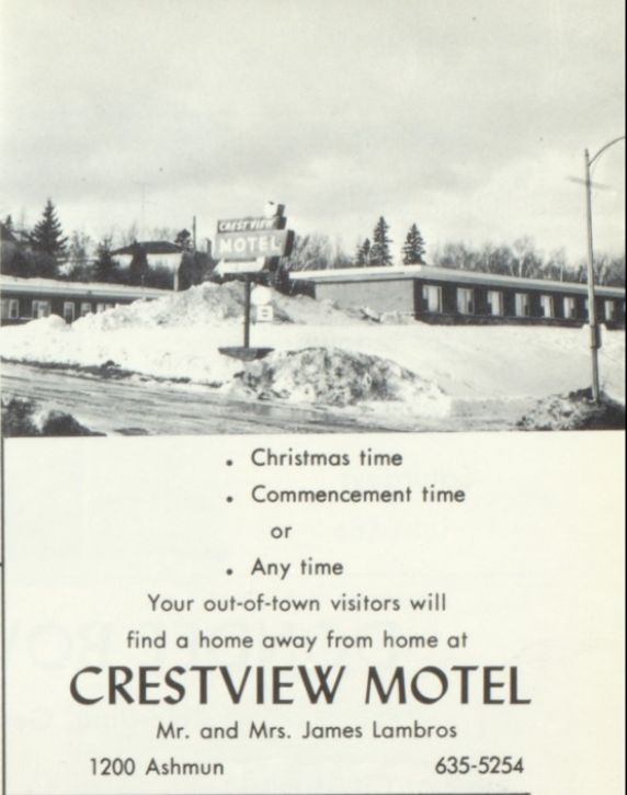 Budget Host Crestview Inn (Crestview Motel, Thrifty Inn$) - 1964 High School Yearbook Ad